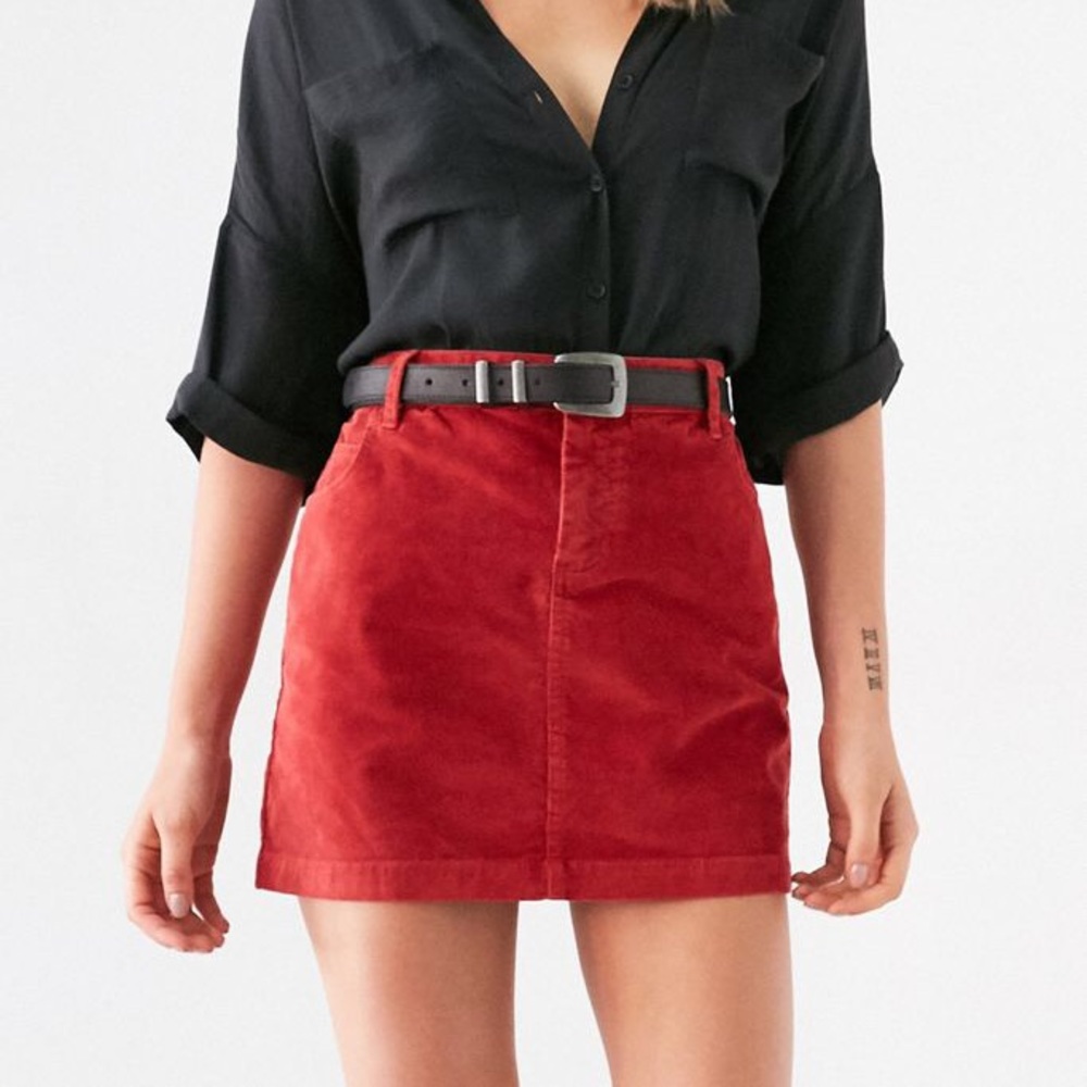 Urban Outfitters BDG Red Corduroy mini skirt
